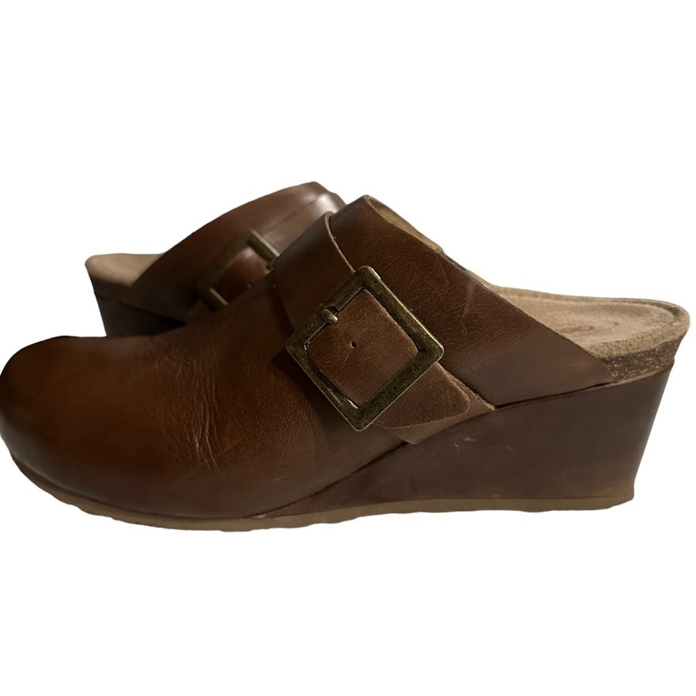 Aetrex Amelia Brown Slip-on Wedge Mule Shoe